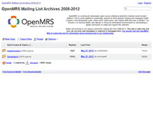 Tablet Screenshot of listarchives.openmrs.org